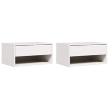 Nachttisch 2 pcs Weiß 50 x 32,5 x 24 cm Massivholz Kiefer