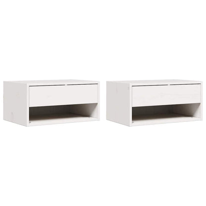 Nachttisch 2 pcs Weiß 50 x 32,5 x 24 cm Massivholz Kiefer