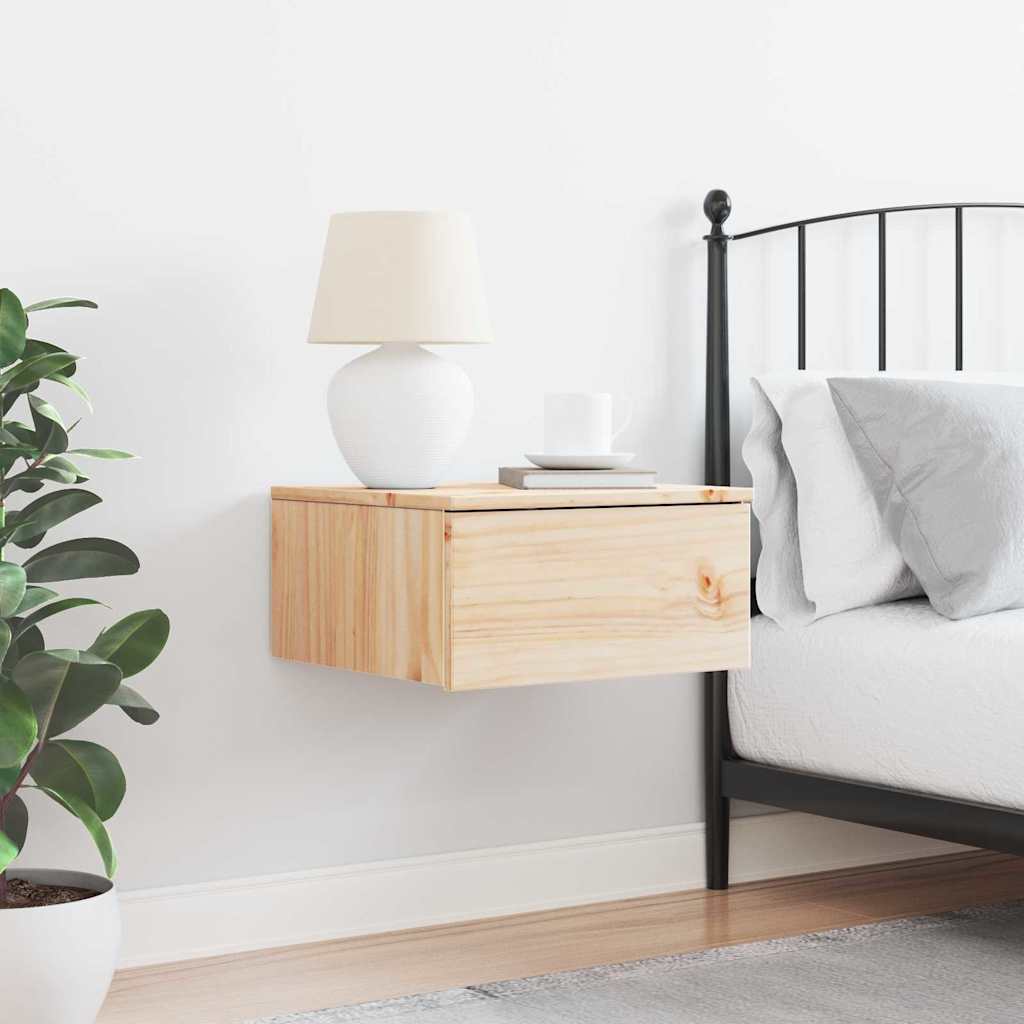 Nachttisch Braun 37 x 35 x 18,5 cm Massivholz Kiefer