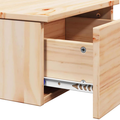 Nachttisch 2 pcs Braun 37 x 35 x 18,5 cm Massivholz Kiefer