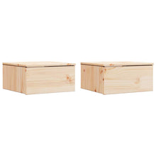 Nachttisch 2 pcs Braun 37 x 35 x 18,5 cm Massivholz Kiefer