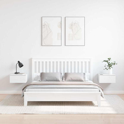 Nachttisch 2 pcs Weiß 37 x 35 x 18,5 cm Massivholz Kiefer