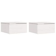 Nachttisch 2 pcs Weiß 37 x 35 x 18,5 cm Massivholz Kiefer