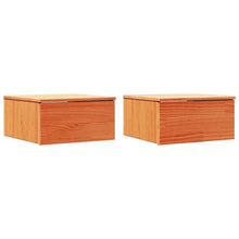 Nachttisch 2 pcs Wachsbraun 37 x 35 x 18,5 cm Massivholz Kiefer