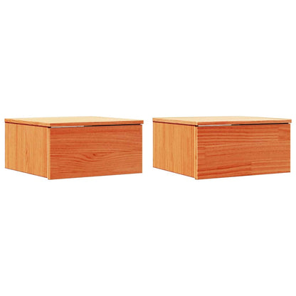 Nachttisch 2 pcs Wachsbraun 37 x 35 x 18,5 cm Massivholz Kiefer