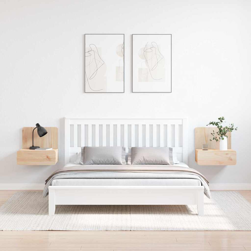 Nachttisch 2 pcs Braun 44 x 32,5 x 40 cm Massivholz Kiefer