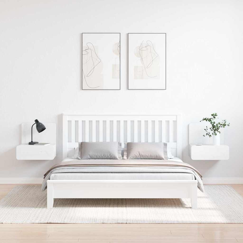 Nachttisch 2 pcs Weiß 44 x 32,5 x 40 cm Massivholz Kiefer