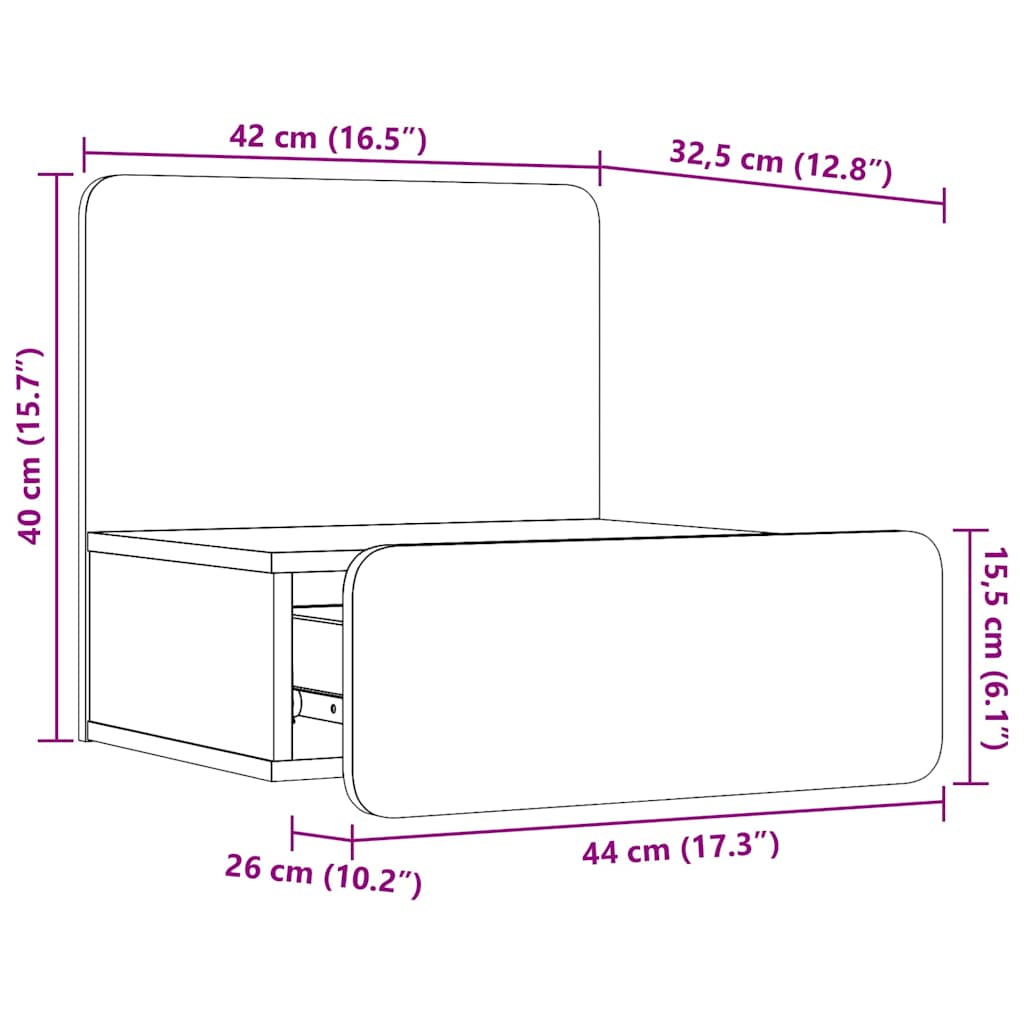 Nachttisch Wachsbraun 44 x 32,5 x 40 cm Massivholz Kiefer