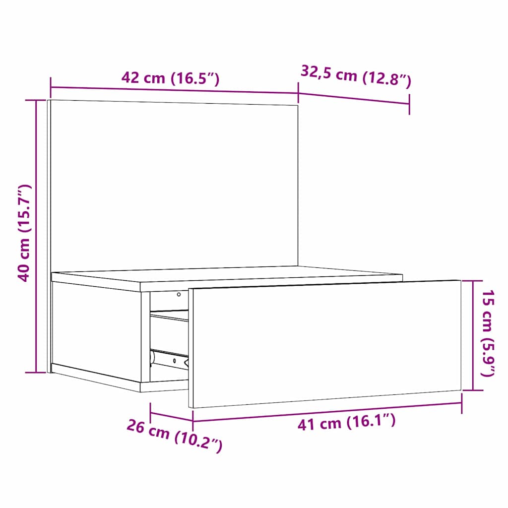 Nachttisch Braun 42 x 32.5 x 40 cm Massivholz Kiefer
