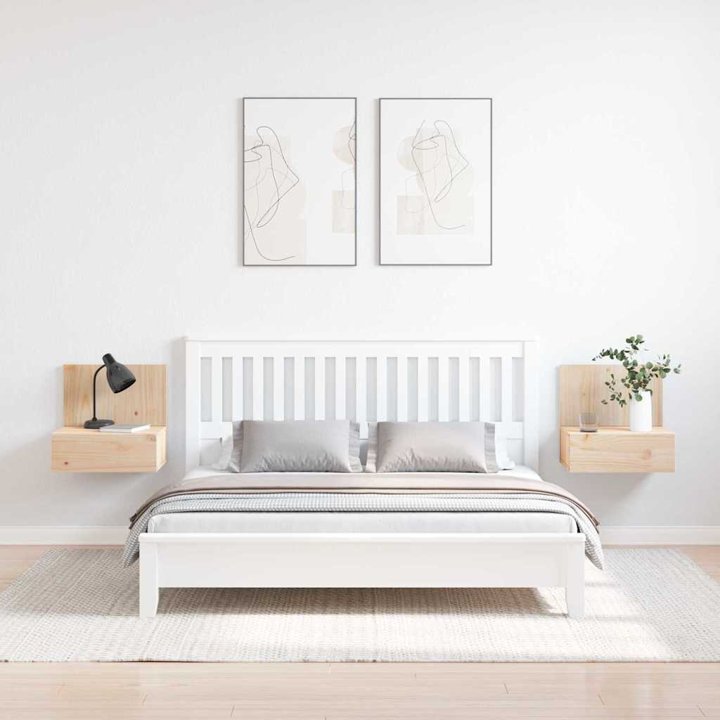 Nachttisch 2 pcs Braun 42 x 32.5 x 40 cm Massivholz Kiefer