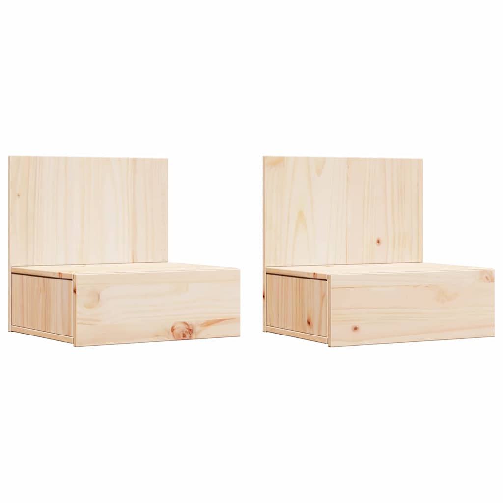 Nachttisch 2 pcs Braun 42 x 32.5 x 40 cm Massivholz Kiefer
