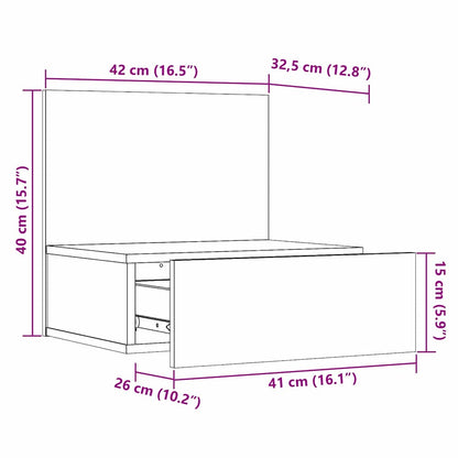 Nachttisch Wachsbraun 42 x 32.5 x 40 cm Massivholz Kiefer