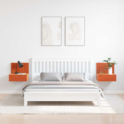 Nachttisch 2 pcs Wachsbraun 42 x 32.5 x 40 cm Massivholz Kiefer