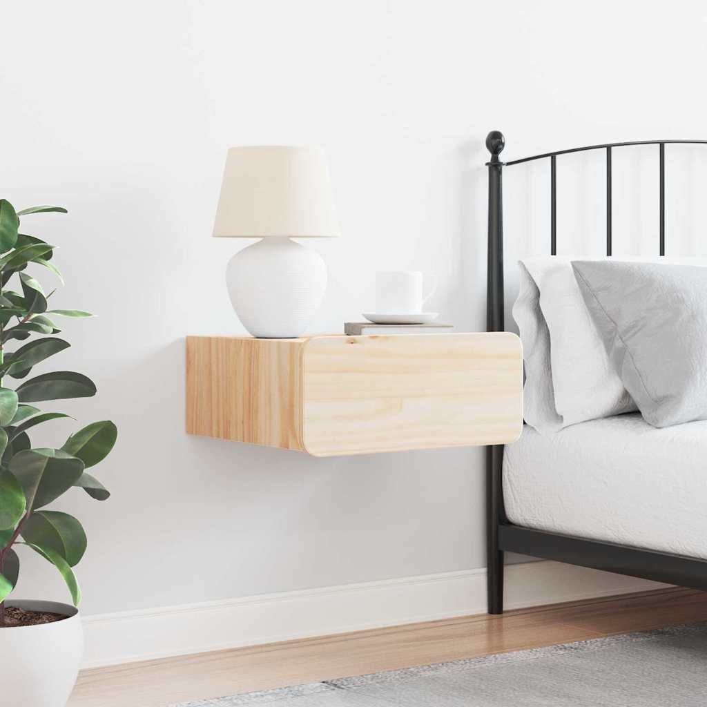 Nachttisch Braun 39 x 34 x 16,5 cm Massivholz Kiefer