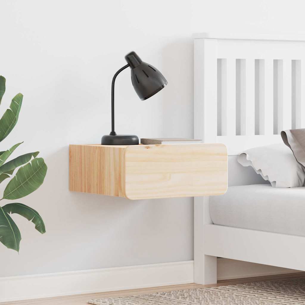 Nachttisch 2 pcs Braun 39 x 34 x 16,5 cm Massivholz Kiefer