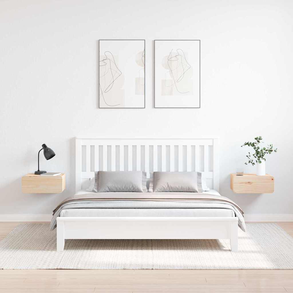 Nachttisch 2 pcs Braun 39 x 34 x 16,5 cm Massivholz Kiefer