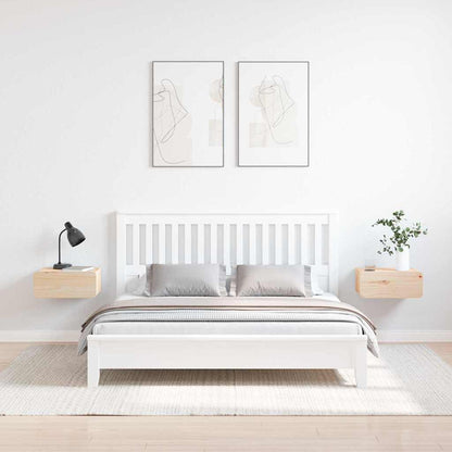 Nachttisch 2 pcs Braun 39 x 34 x 16,5 cm Massivholz Kiefer