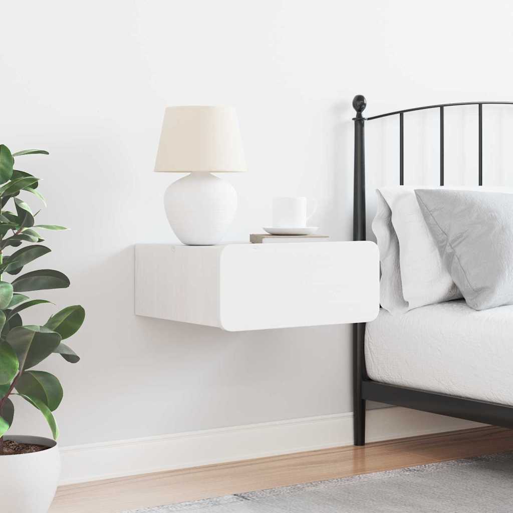 Nachttisch Weiß 39 x 34 x 16,5 cm Massivholz Kiefer