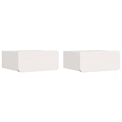 Nachttisch 2 pcs Weiß 39 x 34 x 16,5 cm Massivholz Kiefer
