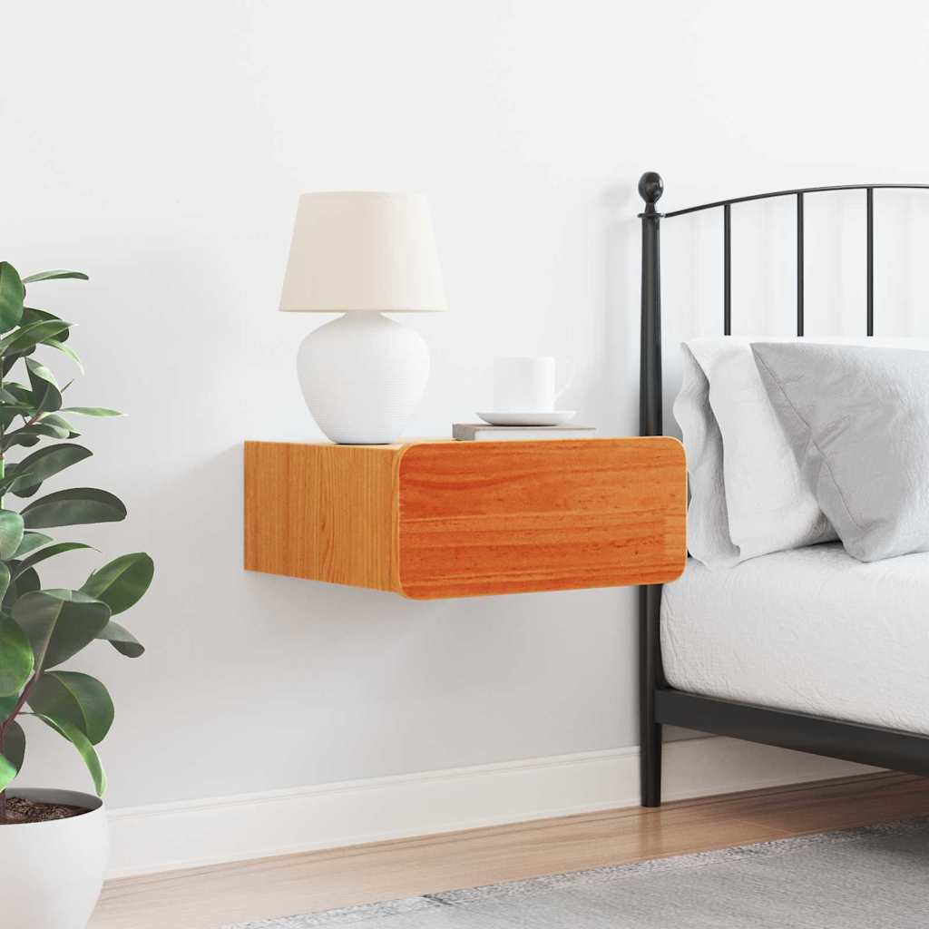 Nachttisch Wachsbraun 39 x 34 x 16,5 cm Massivholz Kiefer