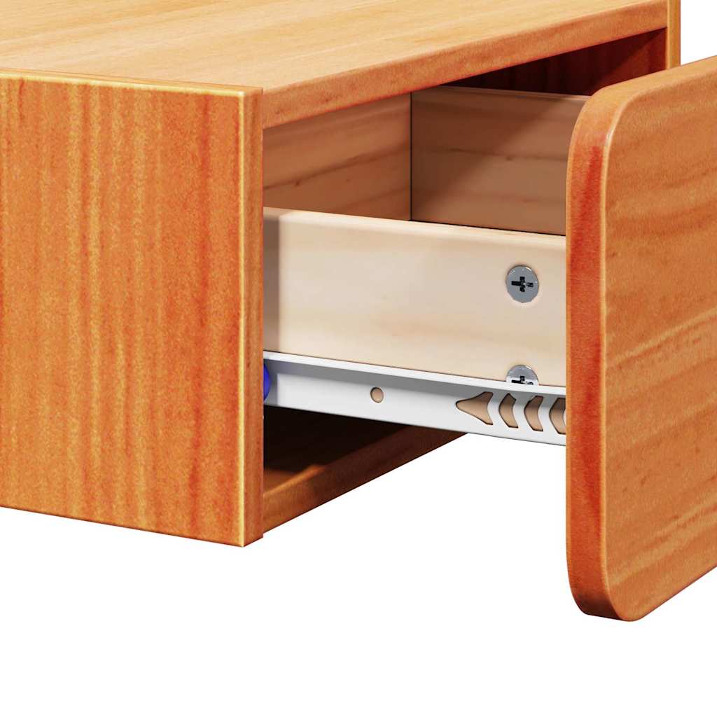 Nachttisch 2 pcs Wachsbraun 39 x 34 x 16,5 cm Massivholz Kiefer