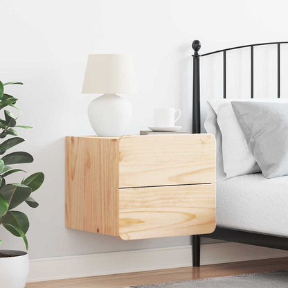 Nachttisch Wandmontiert Braun 39 x 34 x 33 cm Massivholz Kiefer