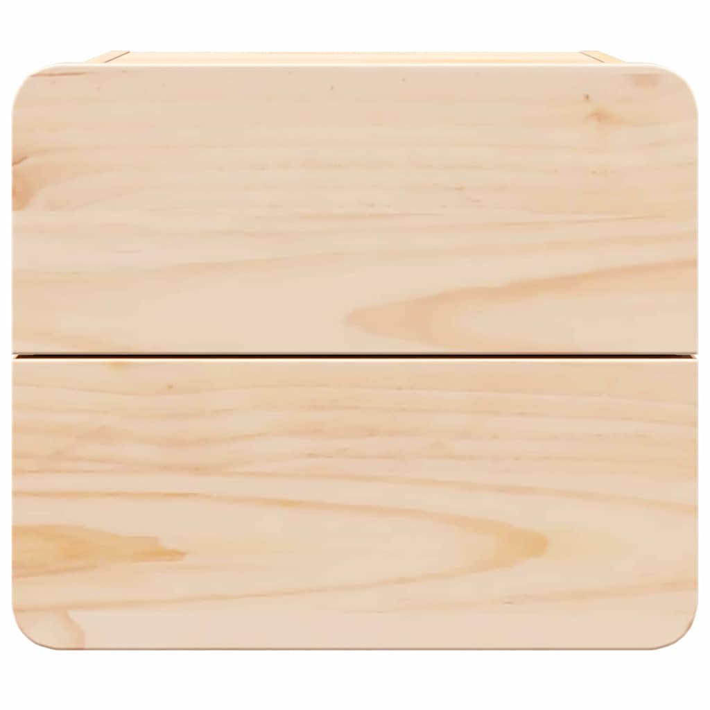 Nachttisch Wandmontiert Braun 39 x 34 x 33 cm Massivholz Kiefer