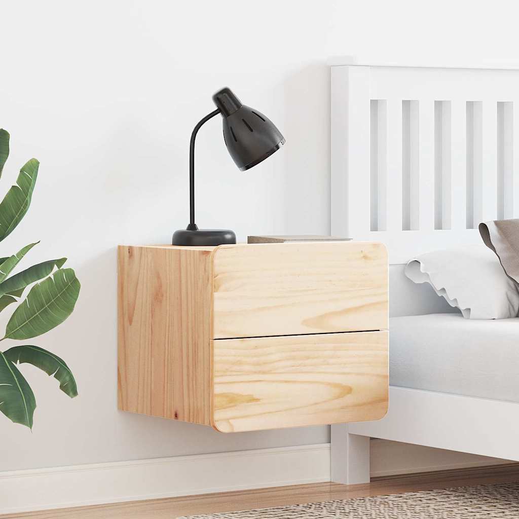 Nachttisch 2 pcs Braun 39 x 34 x 33 cm Kiefer Massivholz