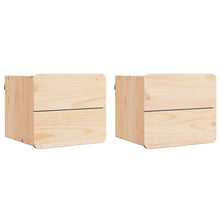 Nachttisch 2 pcs Braun 39 x 34 x 33 cm Kiefer Massivholz