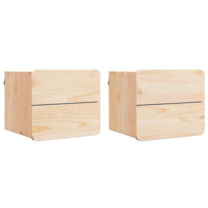 Nachttisch 2 pcs Braun 39 x 34 x 33 cm Kiefer Massivholz
