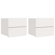 Nachttisch 2 pcs Weiß 39 x 34 x 33 cm Kiefer Massivholz