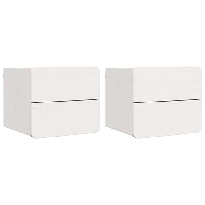 Nachttisch 2 pcs Weiß 39 x 34 x 33 cm Kiefer Massivholz