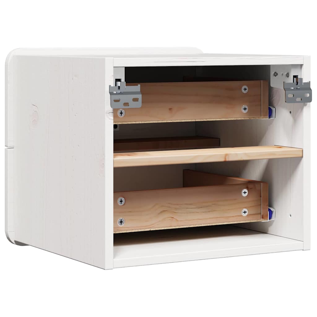 Nachttisch 2 pcs Weiß 39 x 34 x 33 cm Kiefer Massivholz