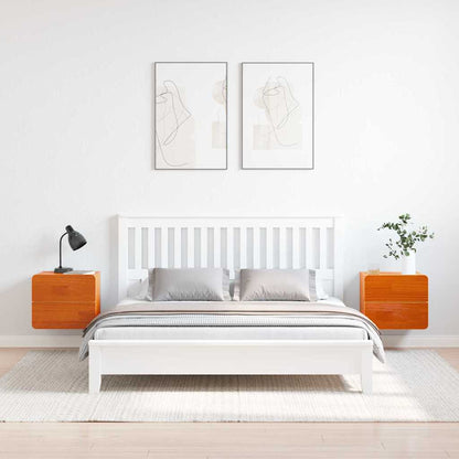 Nachttisch 2 pcs Braun 39 x 34 x 33 cm Kiefer Massivholz