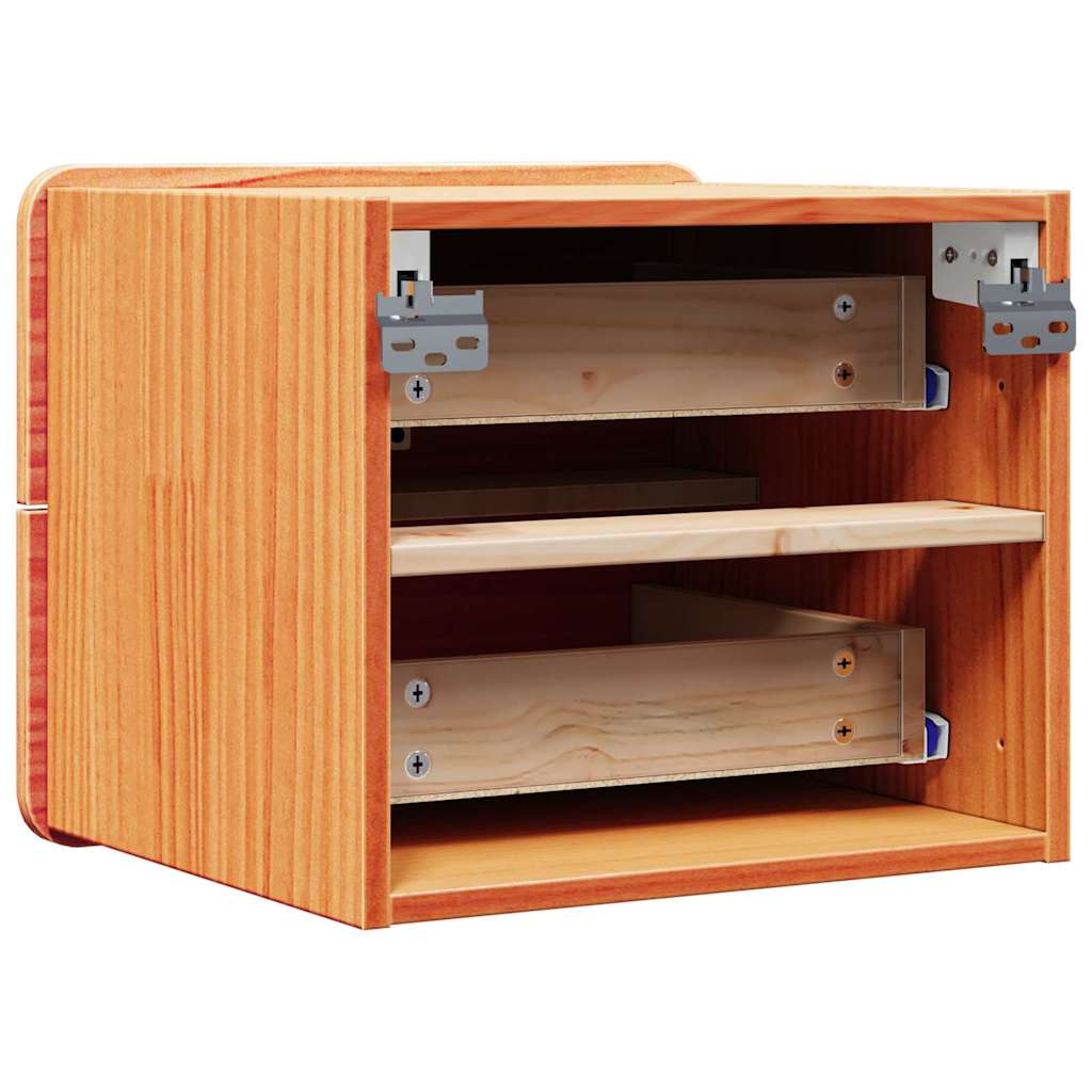 Nachttisch 2 pcs Braun 39 x 34 x 33 cm Kiefer Massivholz