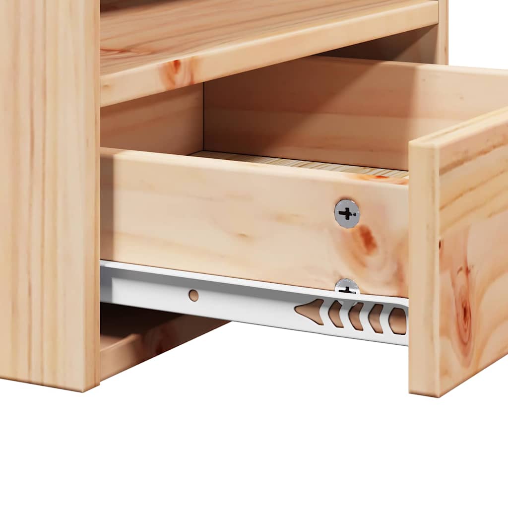 Nachttisch 2 pcs Braun 38 x 36 x 29,5 cm Massivholz Kiefer