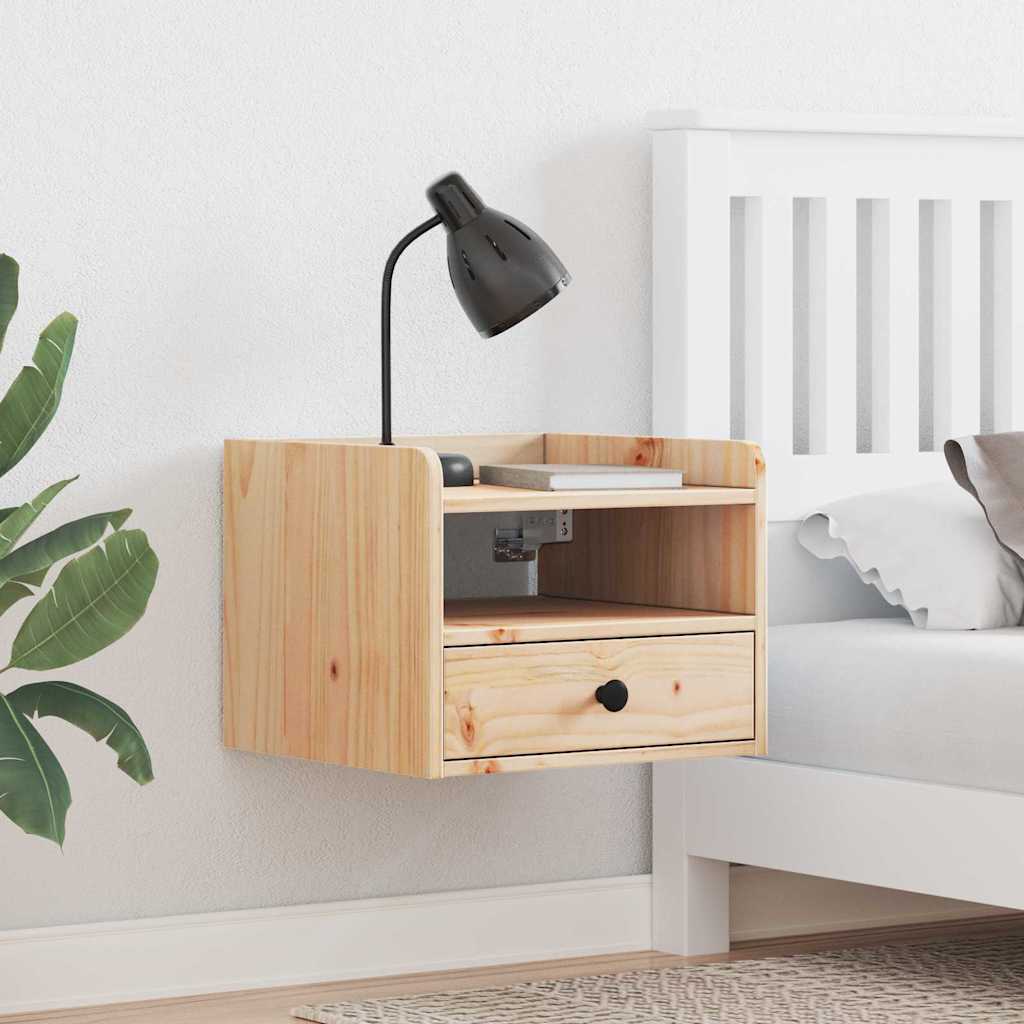 Nachttisch 2 pcs Braun 38 x 36 x 29,5 cm Massivholz Kiefer