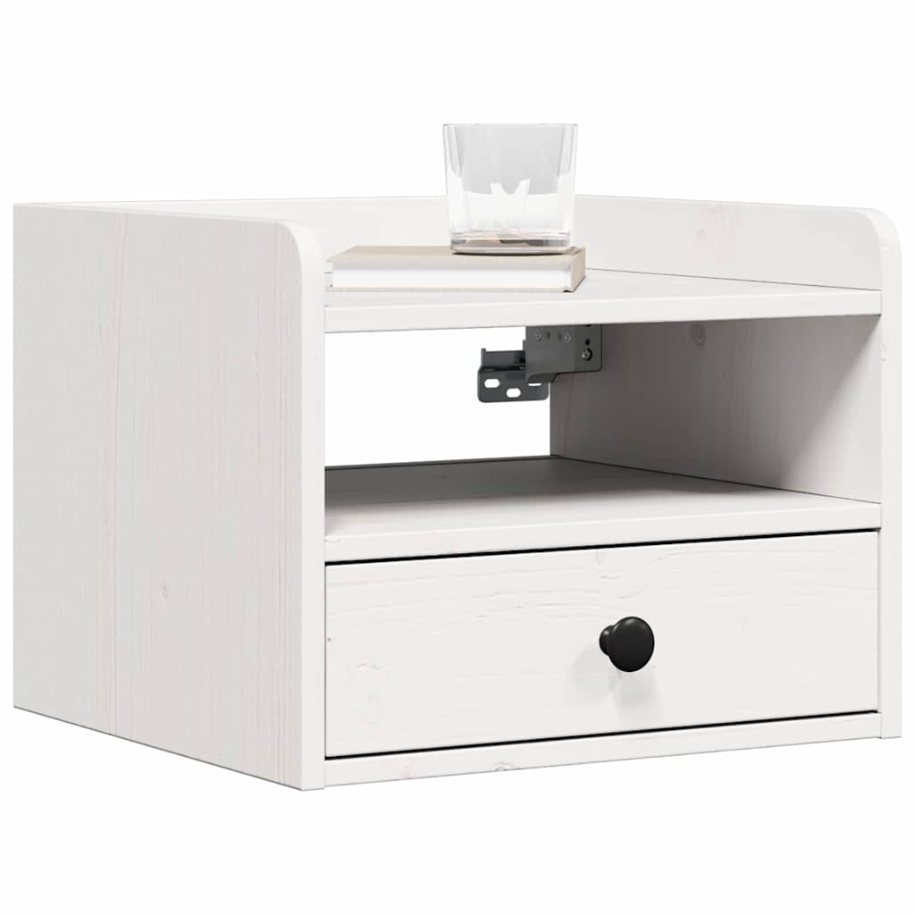 Nachttisch 2 pcs Weiß 38 x 36 x 29,5 cm Massivholz Kiefer