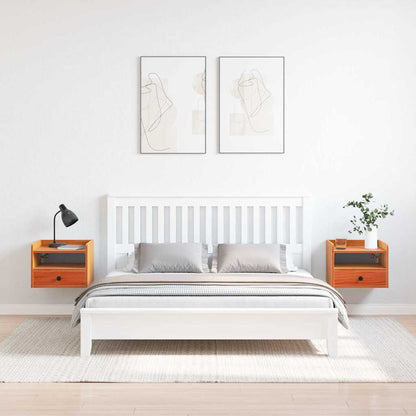 Nachttisch 2 pcs Wachsbraun 38 x 36 x 29,5 cm Massivholz Kiefer