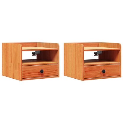 Nachttisch 2 pcs Wachsbraun 38 x 36 x 29,5 cm Massivholz Kiefer