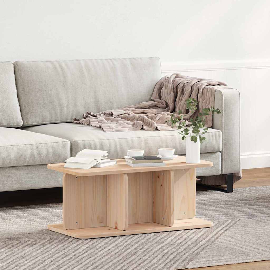 Couchtisch Natur 80 x 39,5 x 33,5 cm Massivholz Kiefer