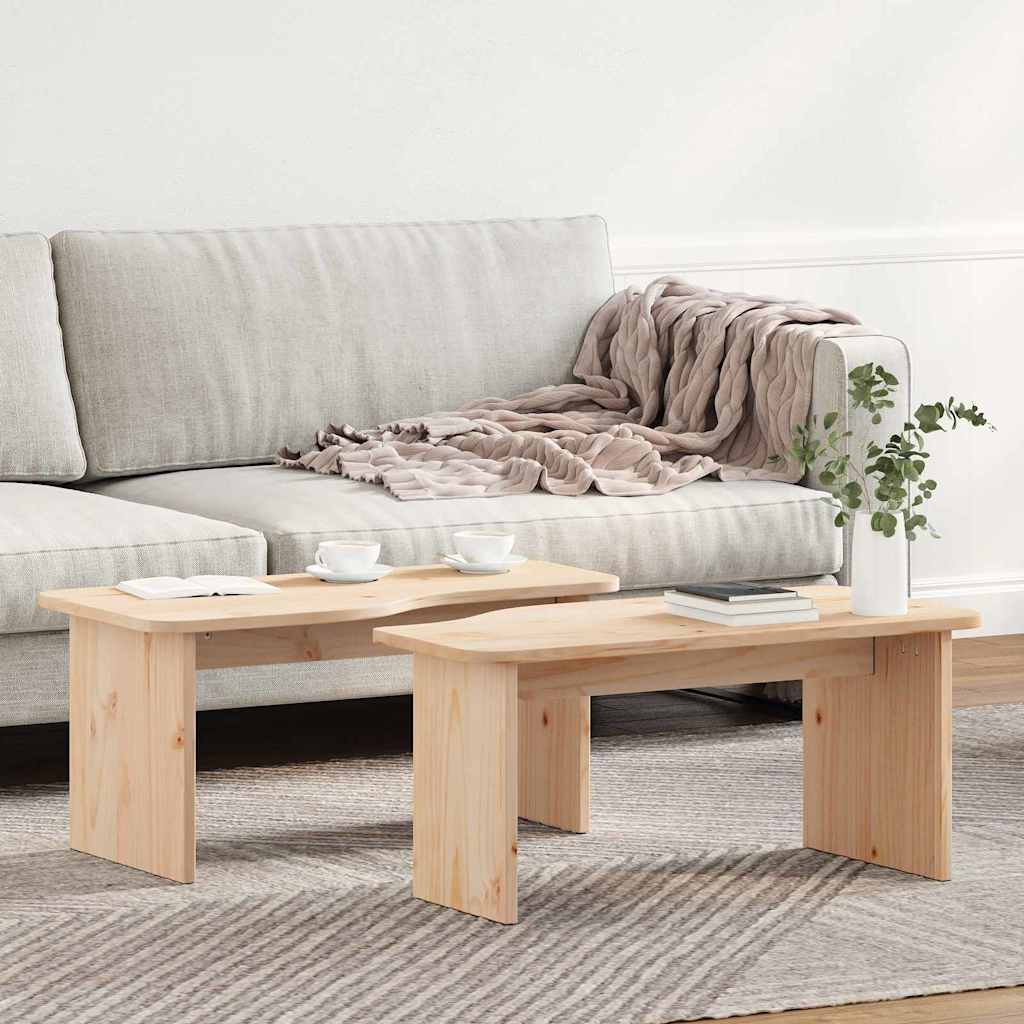 Couchtisch Natur 100 x 69 x 35.5 cm Massivholz Kiefer