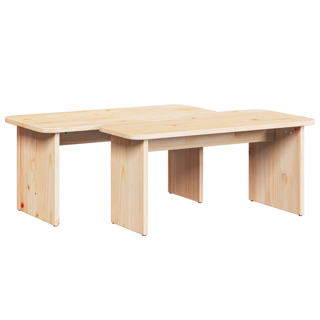Couchtisch Natur 100 x 69 x 35.5 cm Massivholz Kiefer