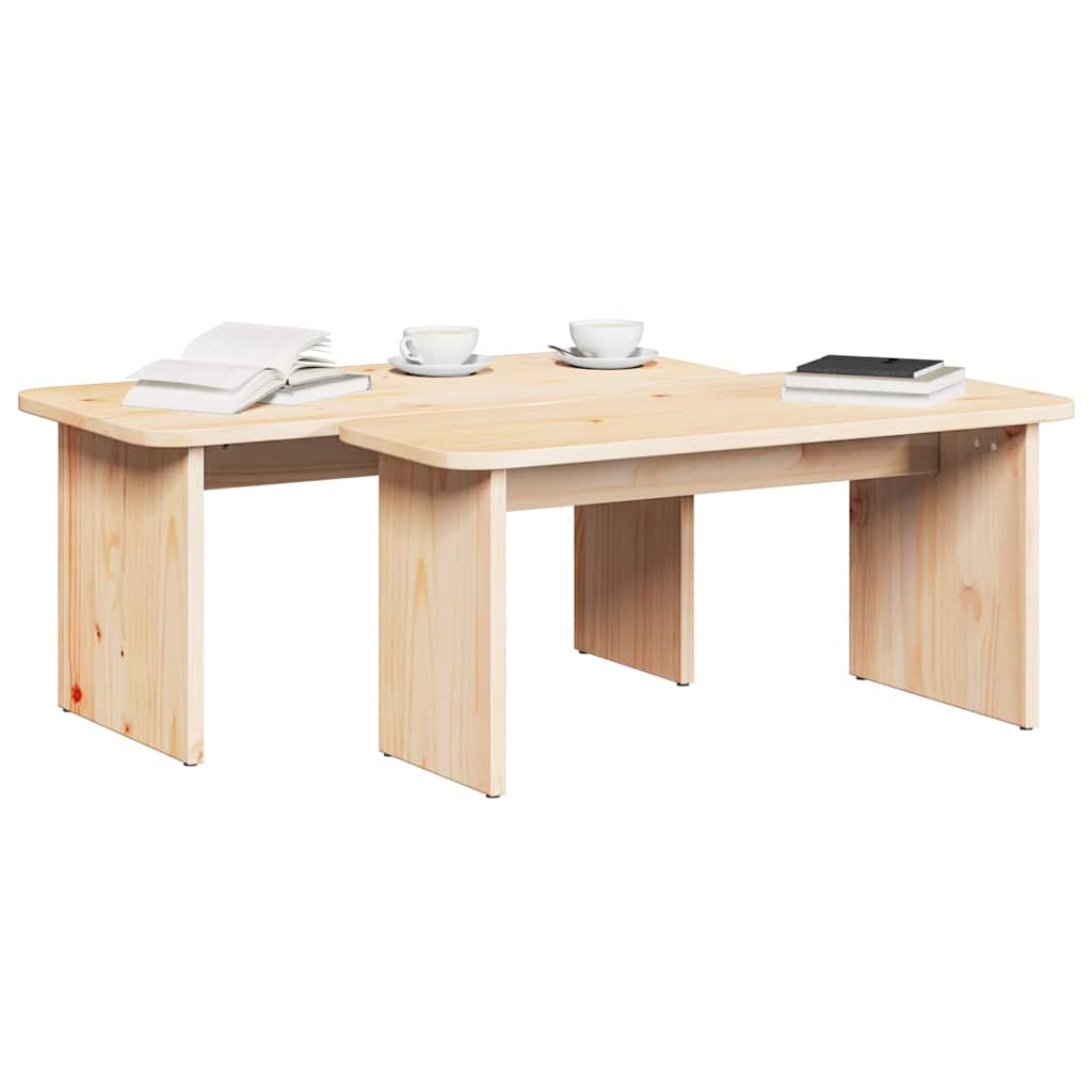 Couchtisch Natur 100 x 69 x 35.5 cm Massivholz Kiefer