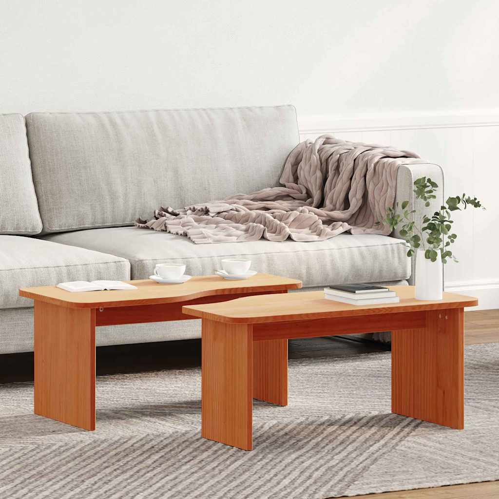 Couchtisch Wachsbraun 100 x 69 x 35.5 cm Massivholz Kiefer