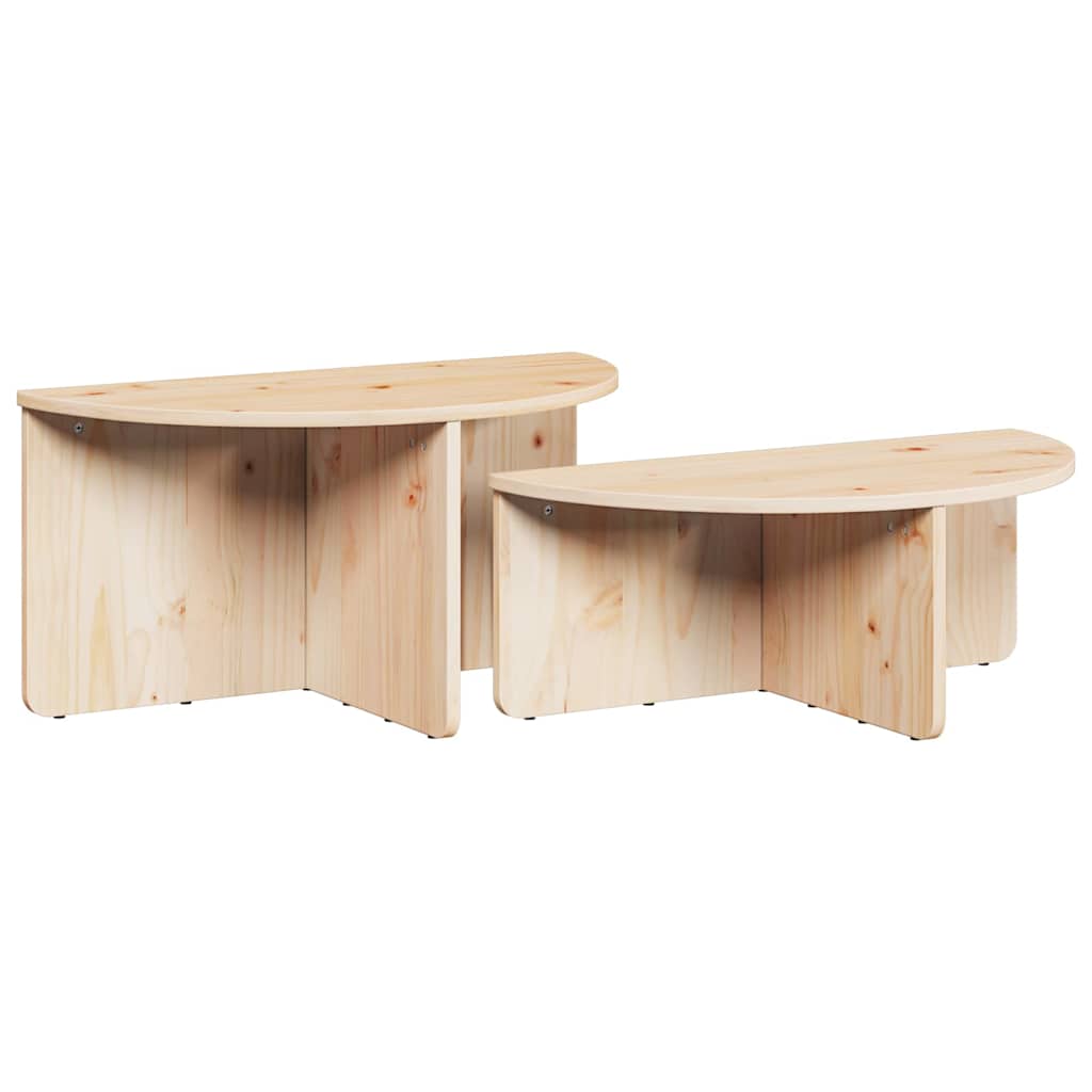 Couchtisch 2 pcs Natur 79 x 39,5 x 40 cm Massivholz Kiefer