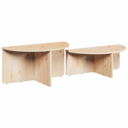 Couchtisch 2 pcs Natur 79 x 39,5 x 40 cm Massivholz Kiefer