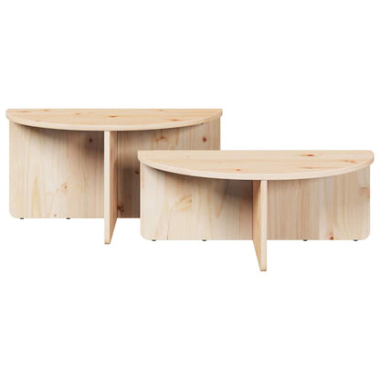 Couchtisch 2 pcs Natur 79 x 39,5 x 40 cm Massivholz Kiefer