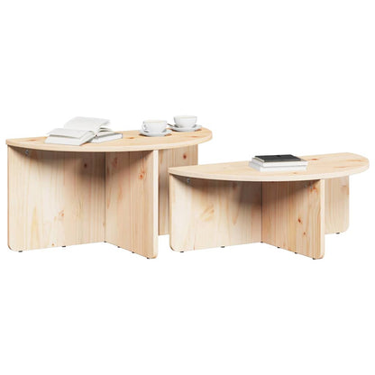 Couchtisch 2 pcs Natur 79 x 39,5 x 40 cm Massivholz Kiefer