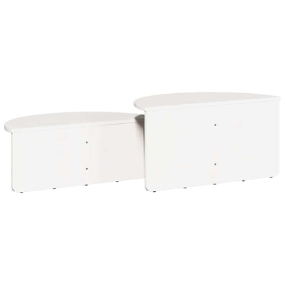 Couchtisch 2 pcs Weiß 79 x 39,5 x 40 cm Massivholz Kiefer